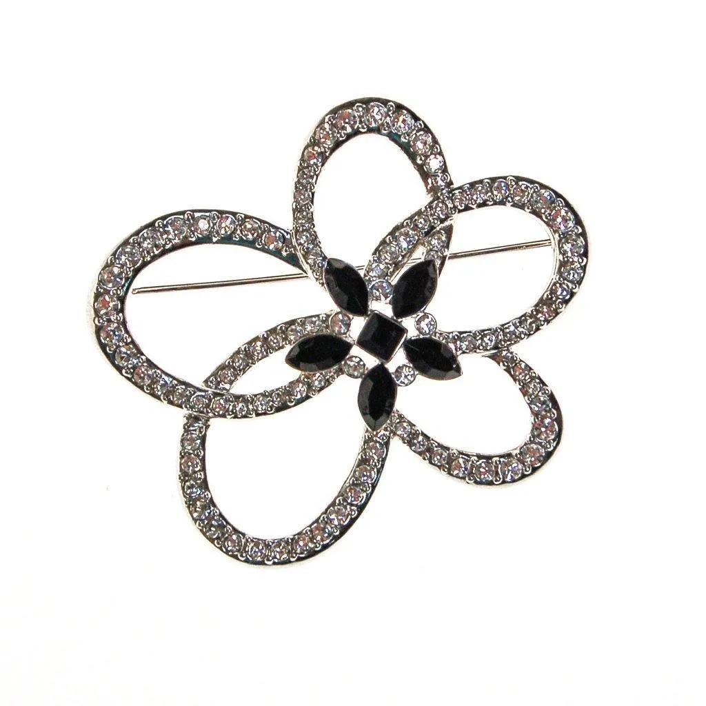 Givenchy Rhinestone Flower Brooch