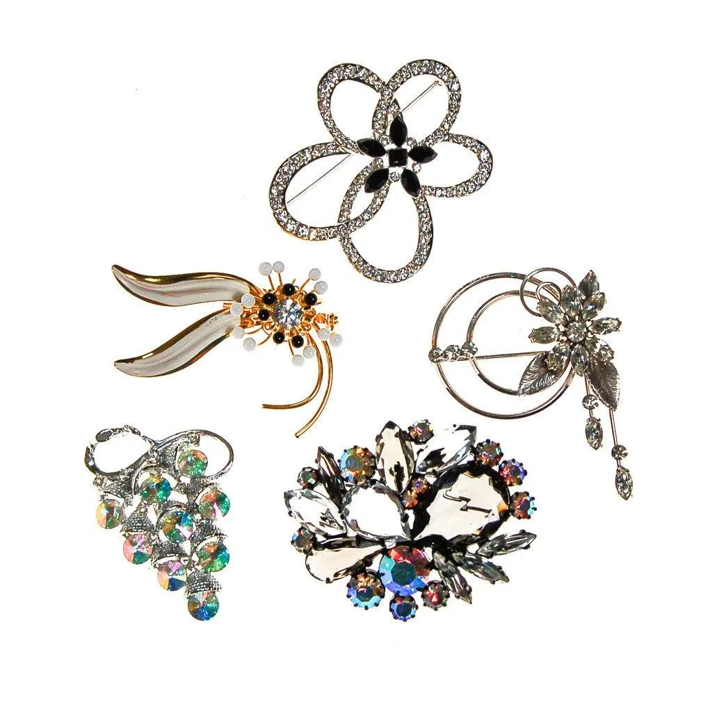 Givenchy Rhinestone Flower Brooch