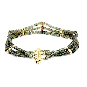 Gloria Multistrand Golden Bar Sapphire Bracelet