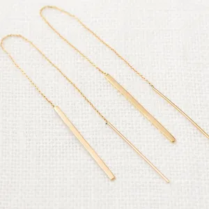 Gold Bar Threader Earrings