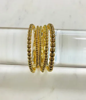 Gold Beaded Bracelet Stack