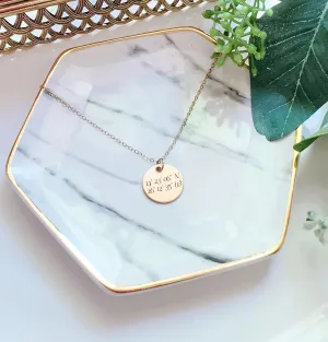 Gold Disc Coordinates Necklace