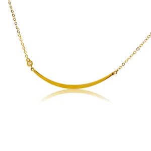 Gold Fine Curved Bar Necklace