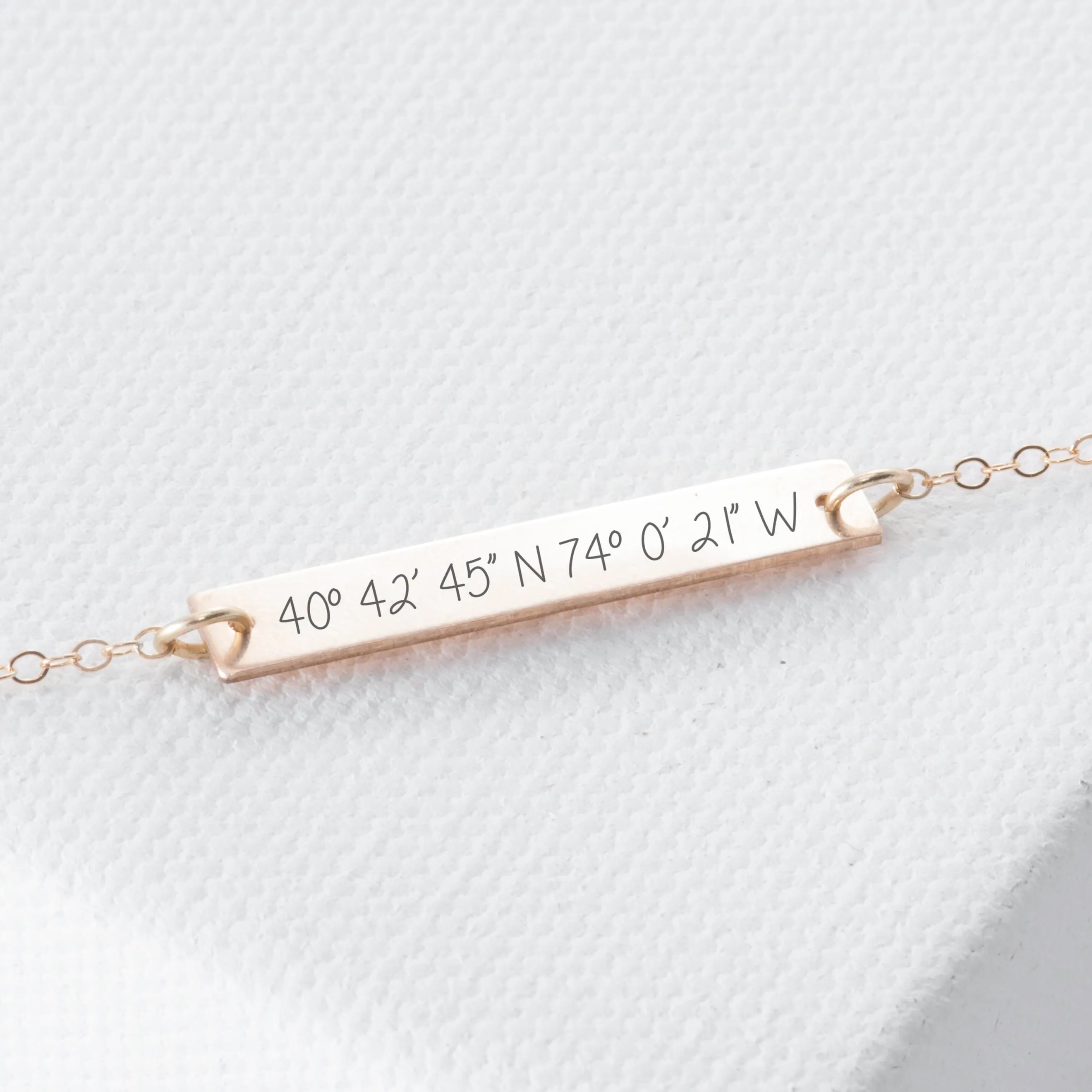 Gold GPS Coordinates Bracelet