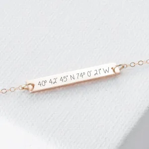 Gold GPS Coordinates Bracelet