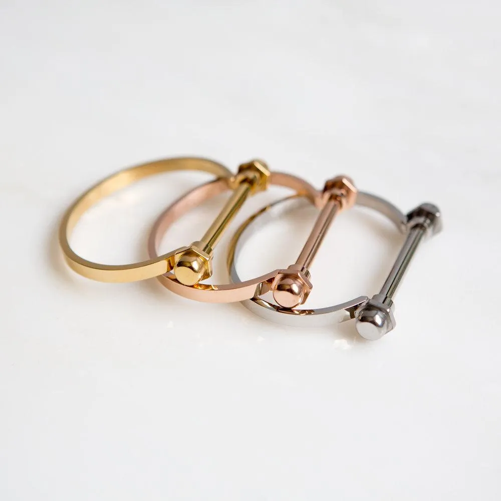 Gold Screw Bar Bracelet