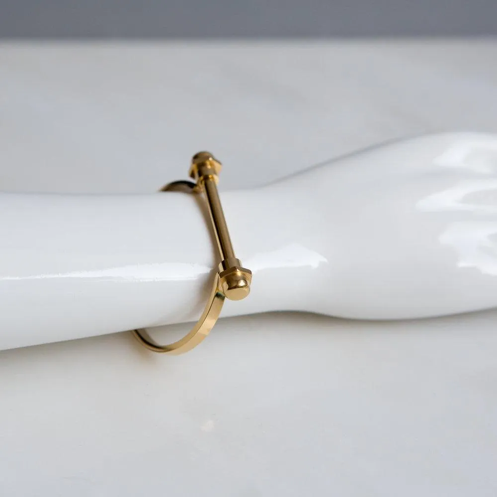 Gold Screw Bar Bracelet