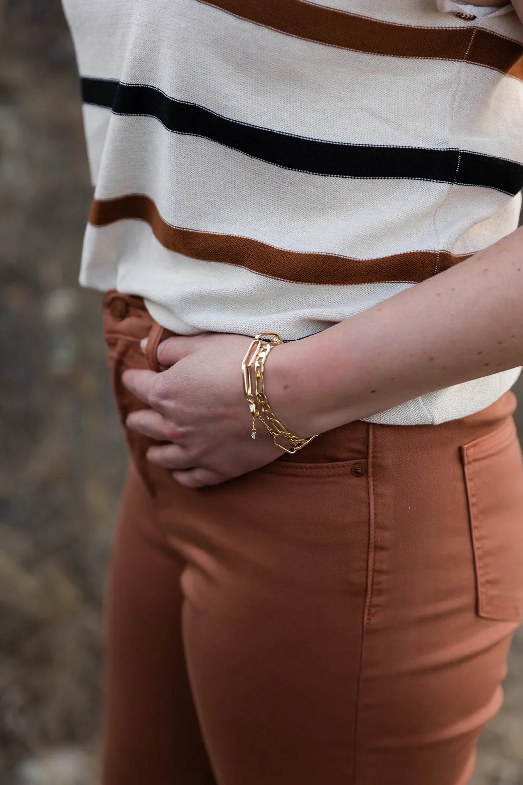 Gold Small Double Chain Bracelet