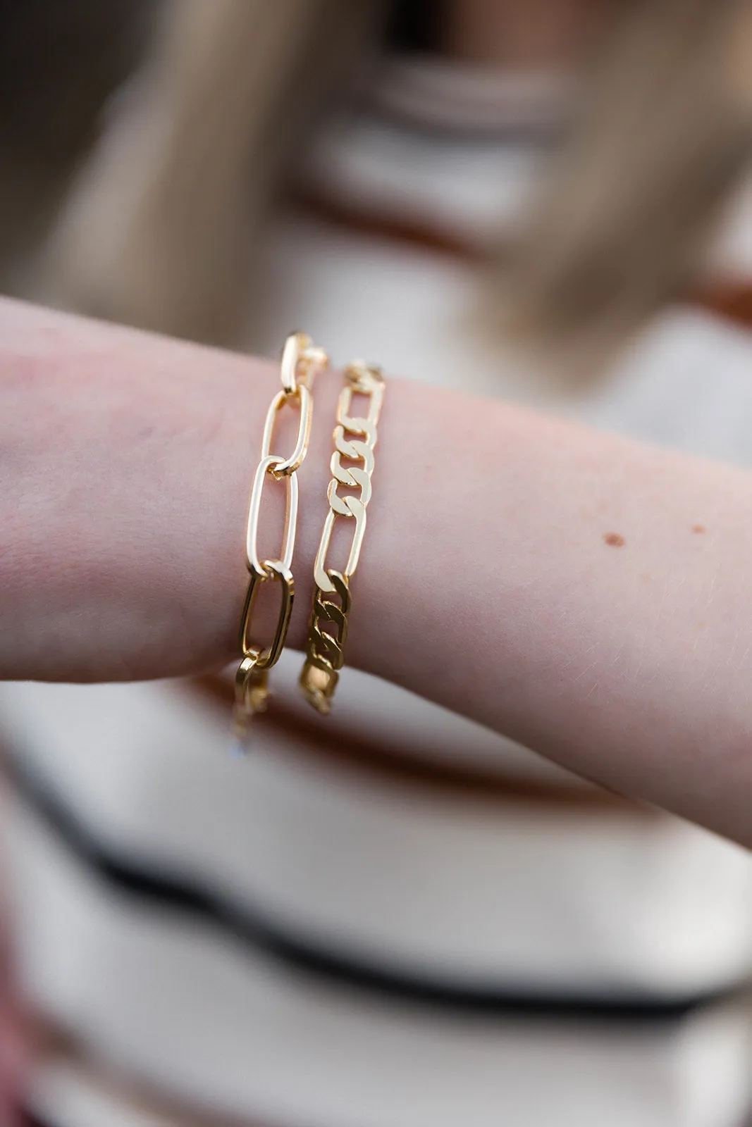 Gold Small Double Chain Bracelet
