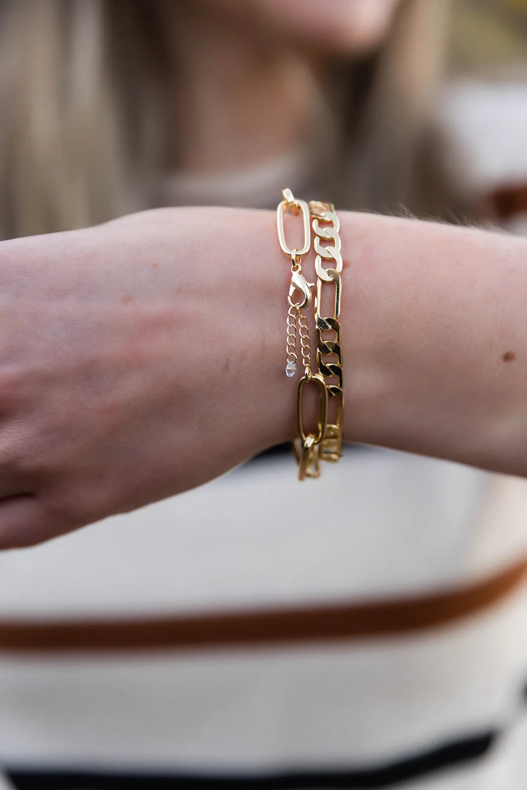 Gold Small Double Chain Bracelet