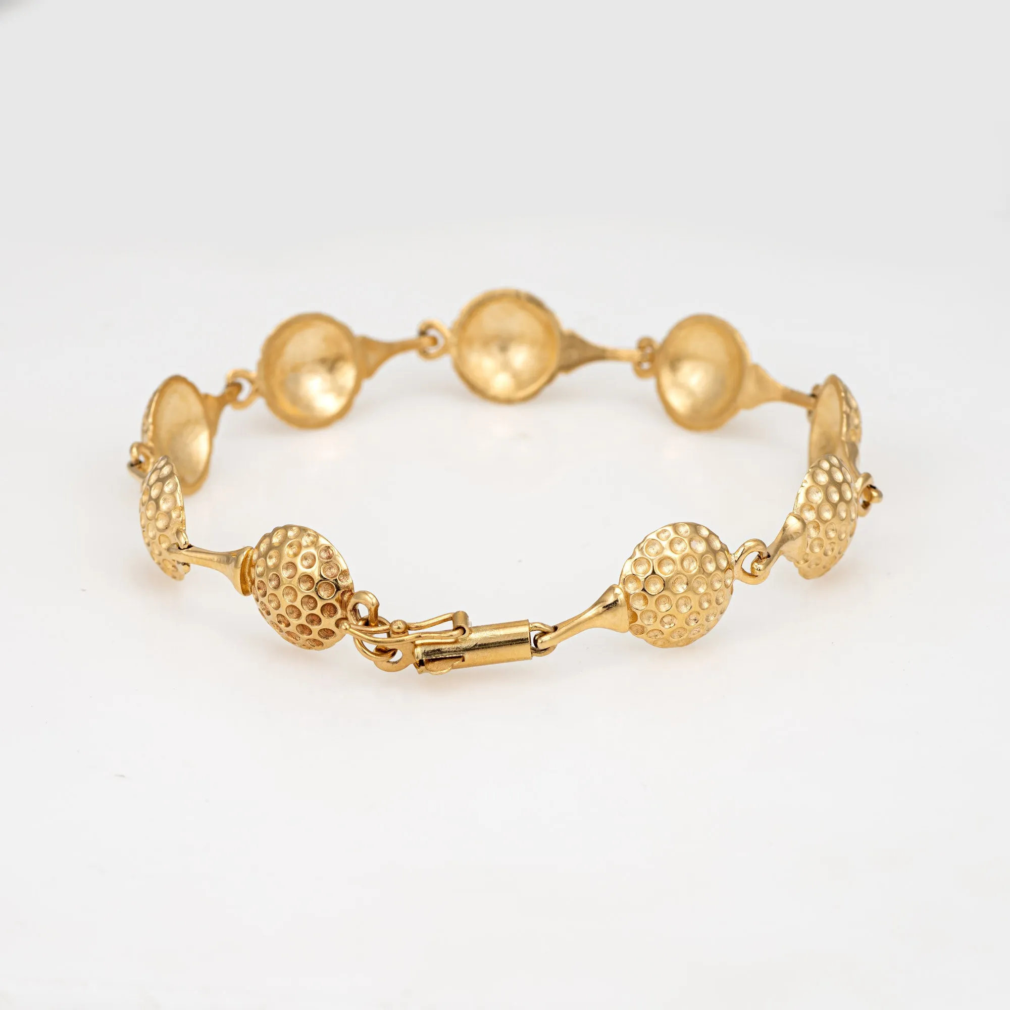 Golf Ball Bracelet 14k Yellow Gold 7" Fine Sporting Jewelry Links Stacking