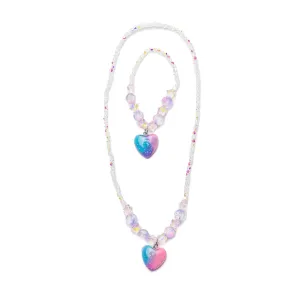 Great Pretenders Galaxy Heart Necklace & Bracelet Set