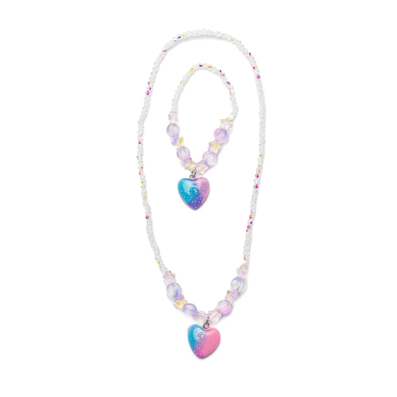 Great Pretenders Galaxy Heart Necklace & Bracelet Set