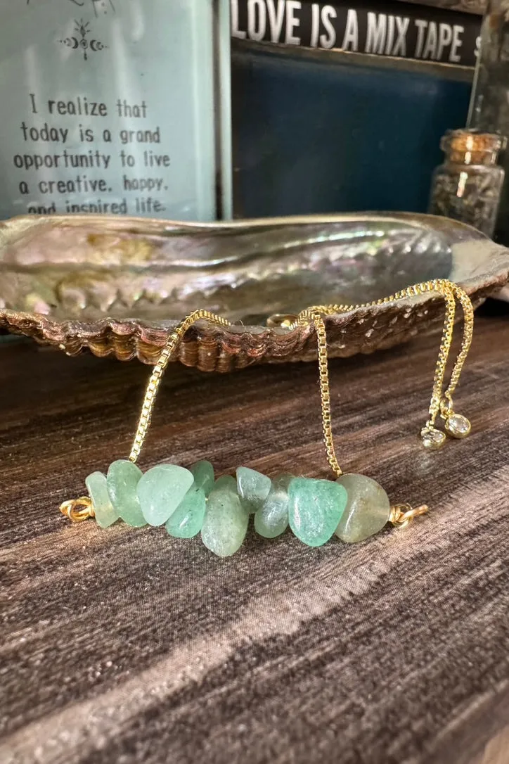 Green Aventurine Gold Plated Bracelet