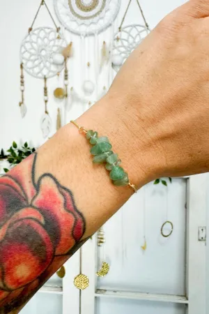 Green Aventurine Gold Plated Bracelet