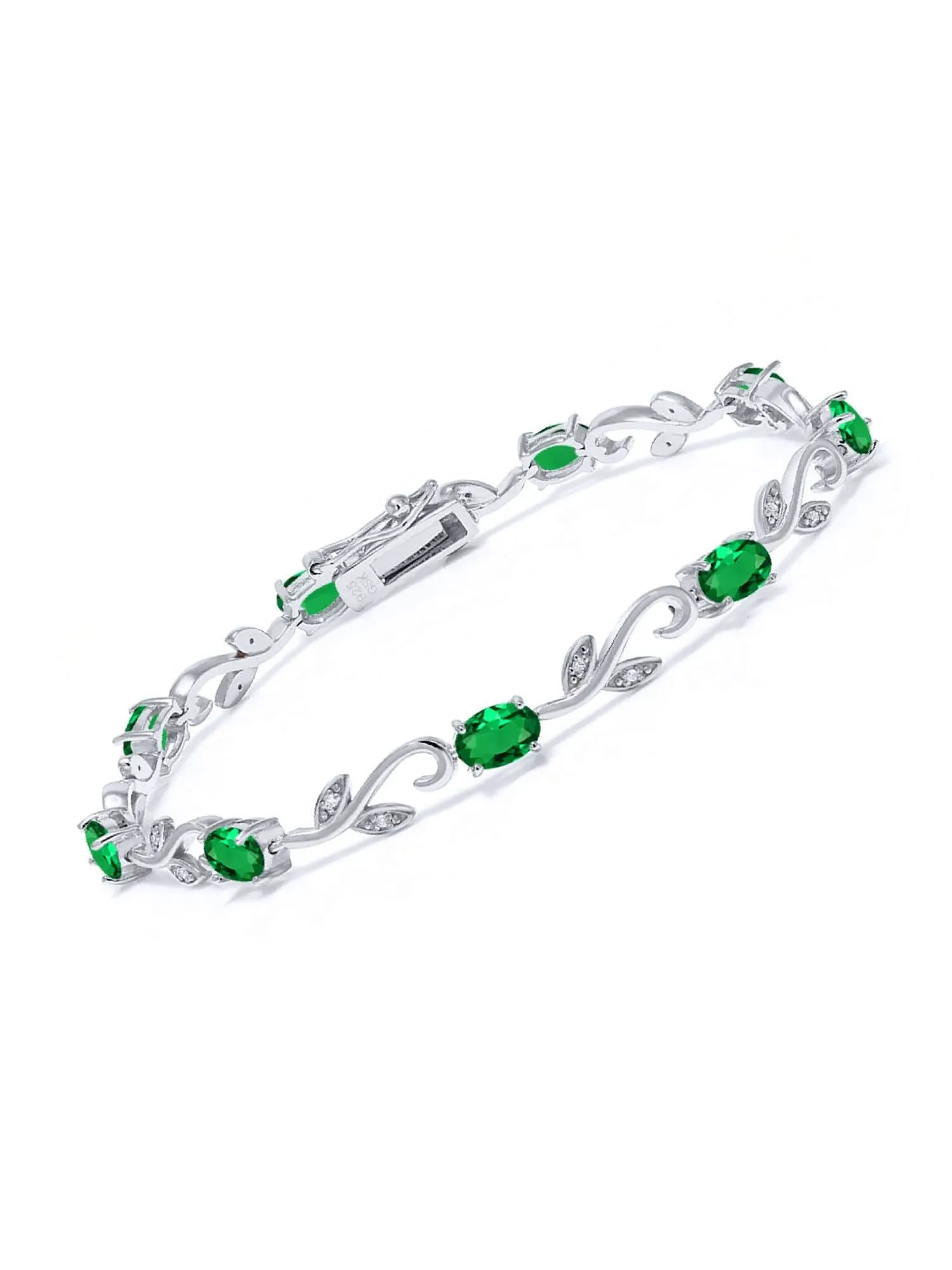 Green Cz 925 Sterling Silver Tennis Bracelet Jewelry