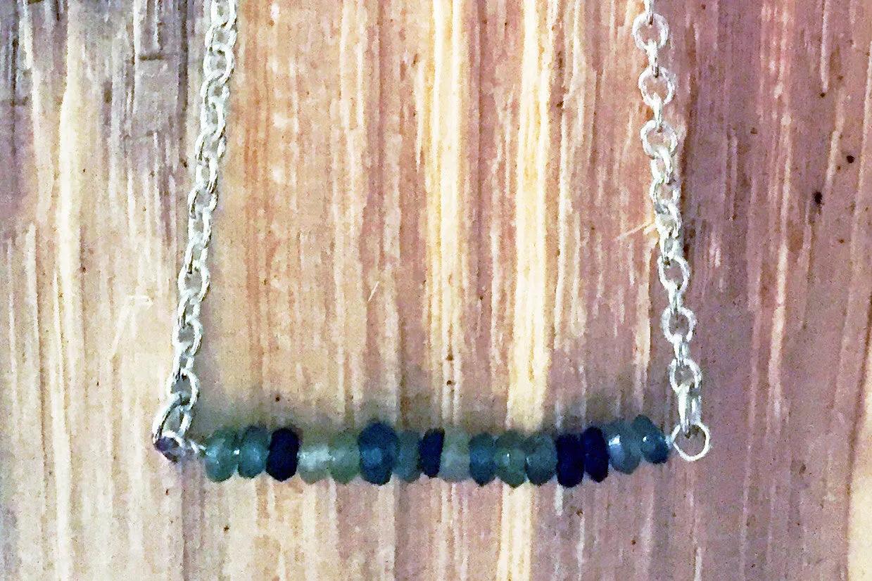 Green Tourmaline Bar Necklace