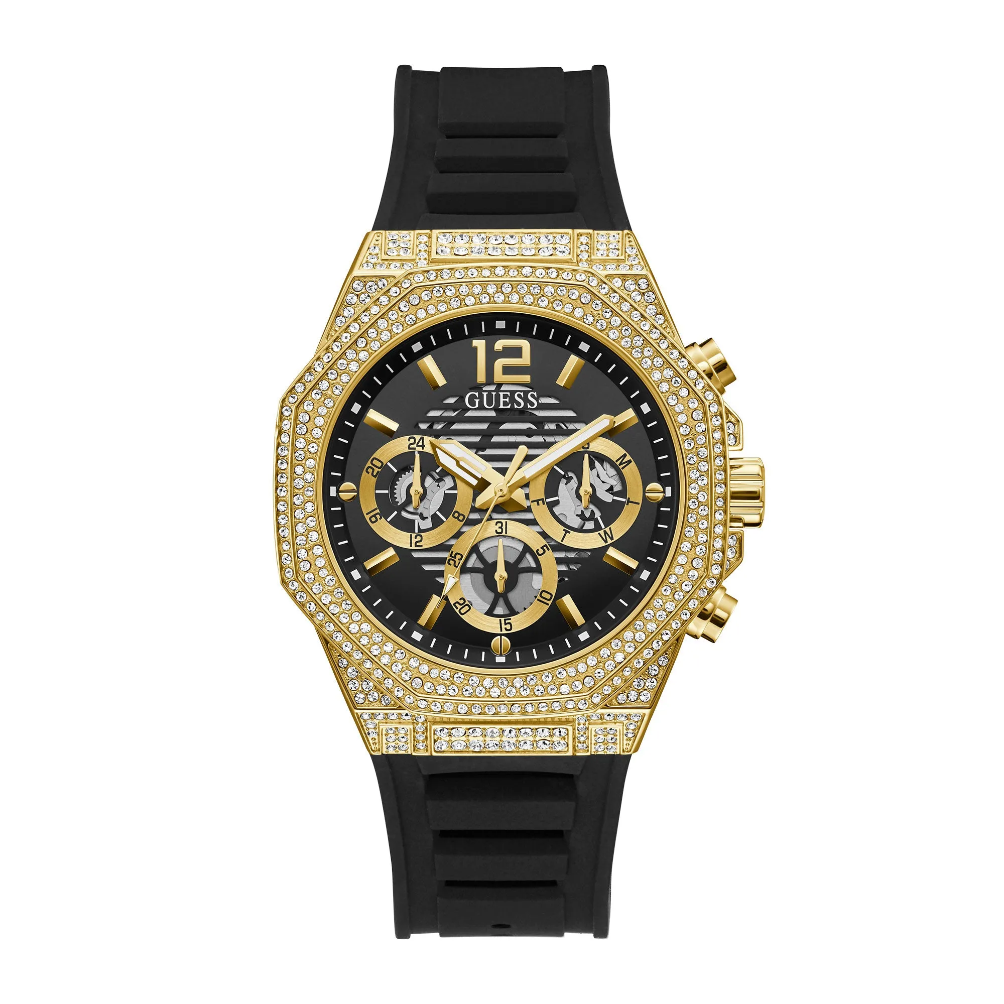 Guess Men's Watch Gold Tone Case Quartz
