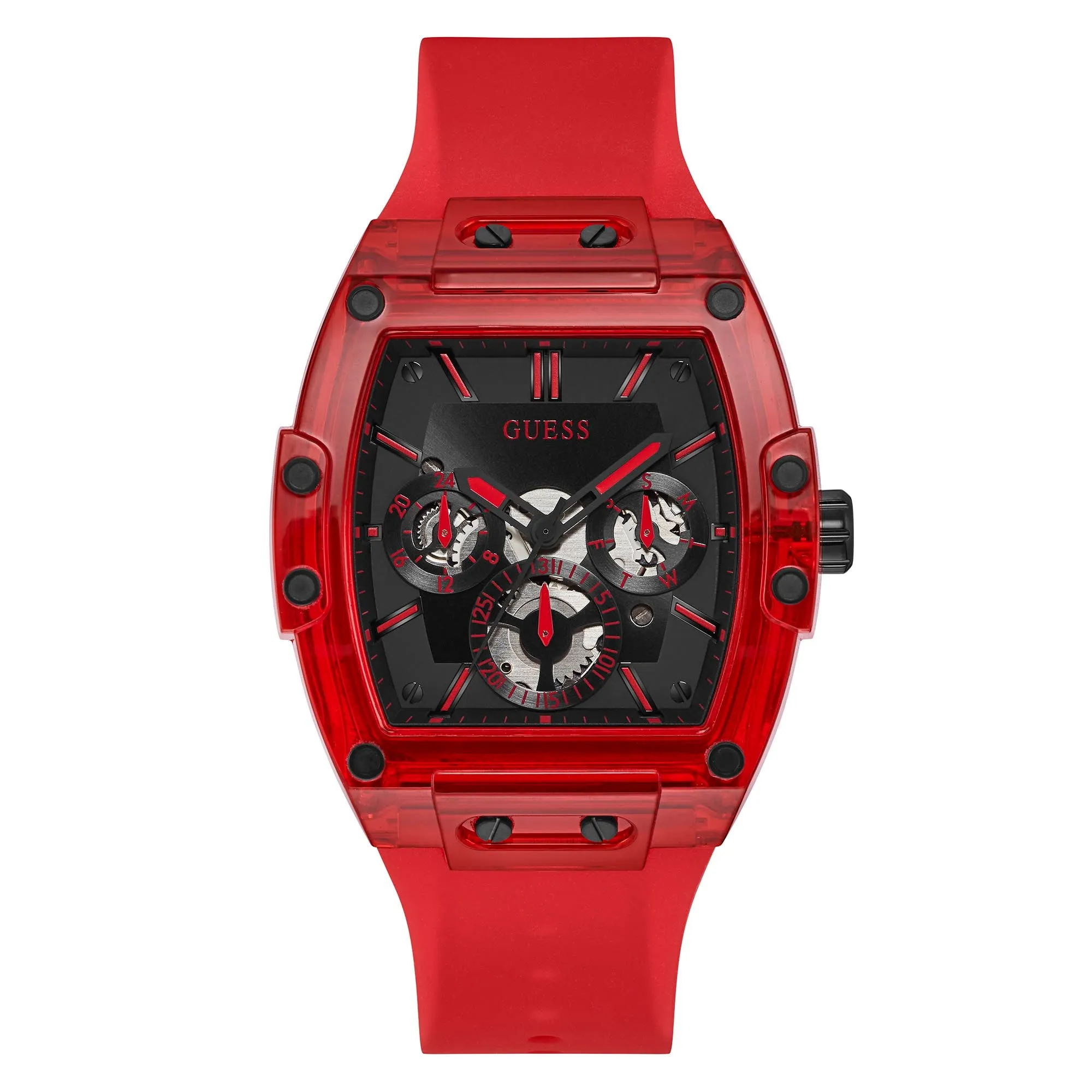 Guess Men's Watch Red Tone Case Quartz