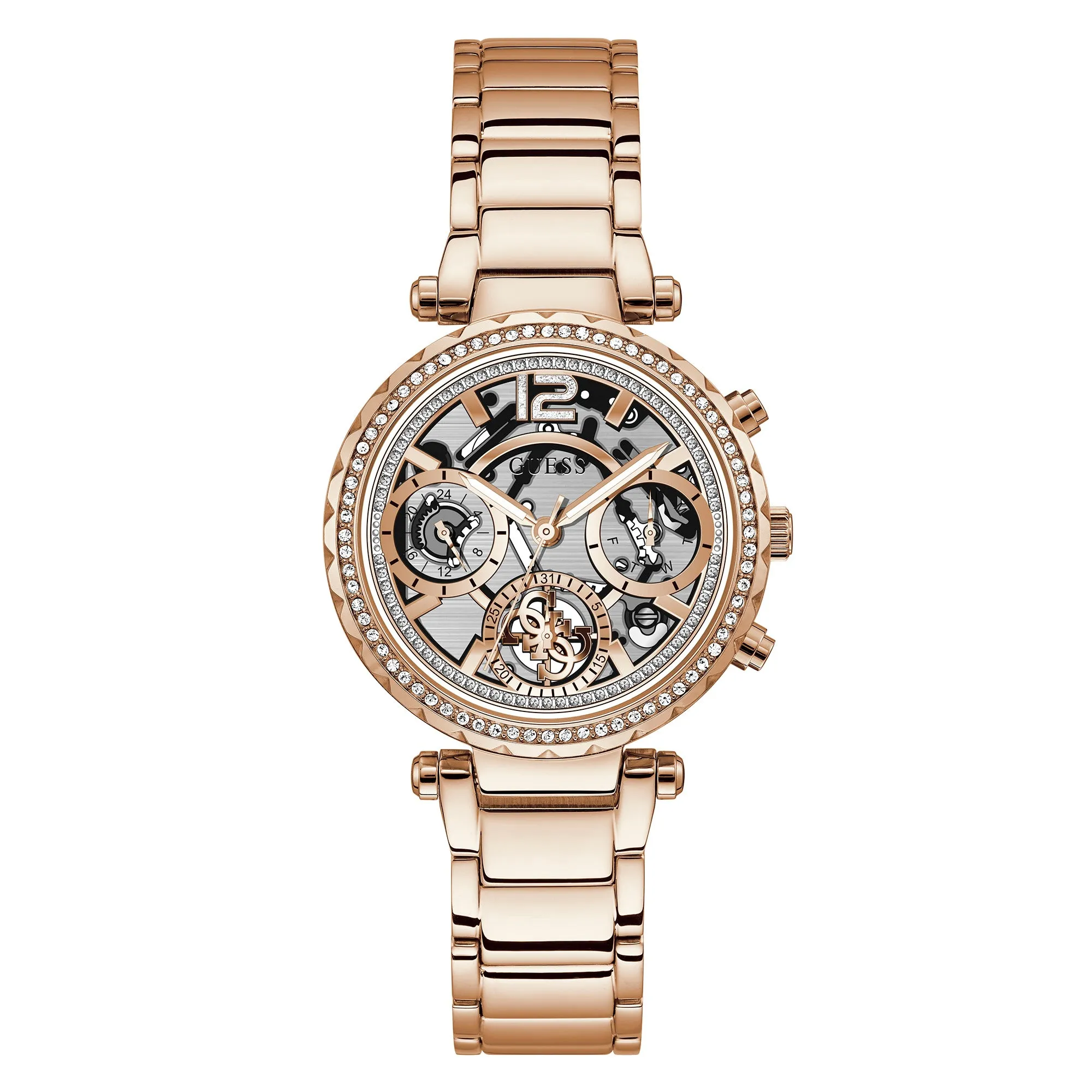 Guess Women's Watch Rose Gold Tone Case Quartz