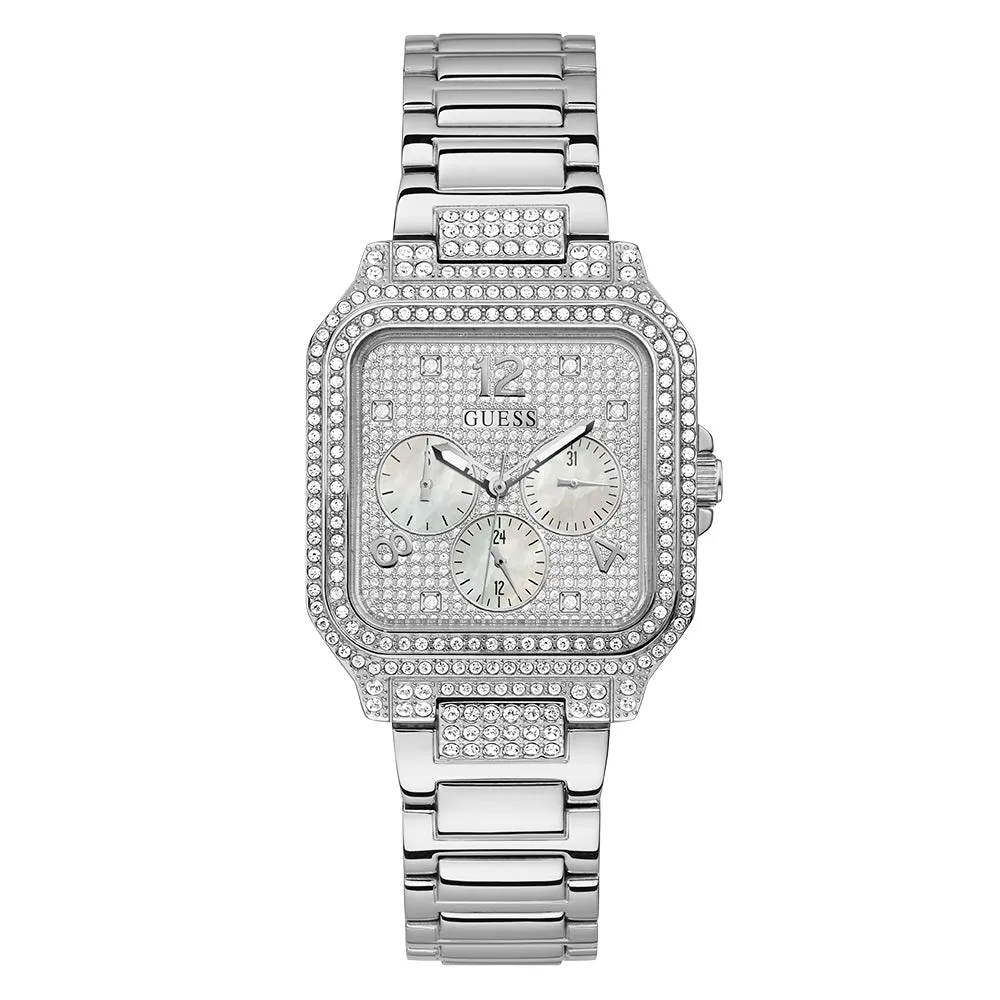 Guess Women's Watch Silver Tone Case Quartz