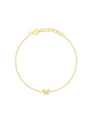 Hallie Diamond Single Butterfly Bracelet 14K