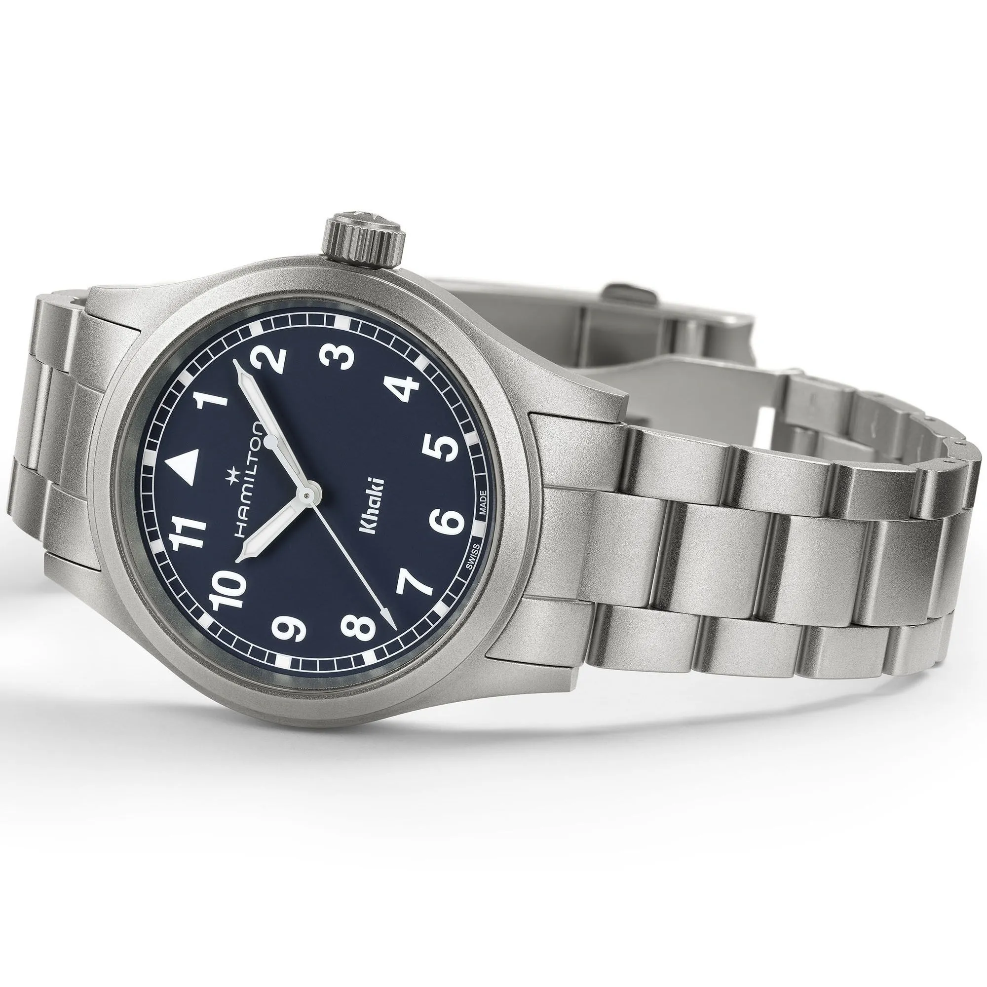 Hamilton Khaki Field Quartz 38mm Blue on Bracelet
