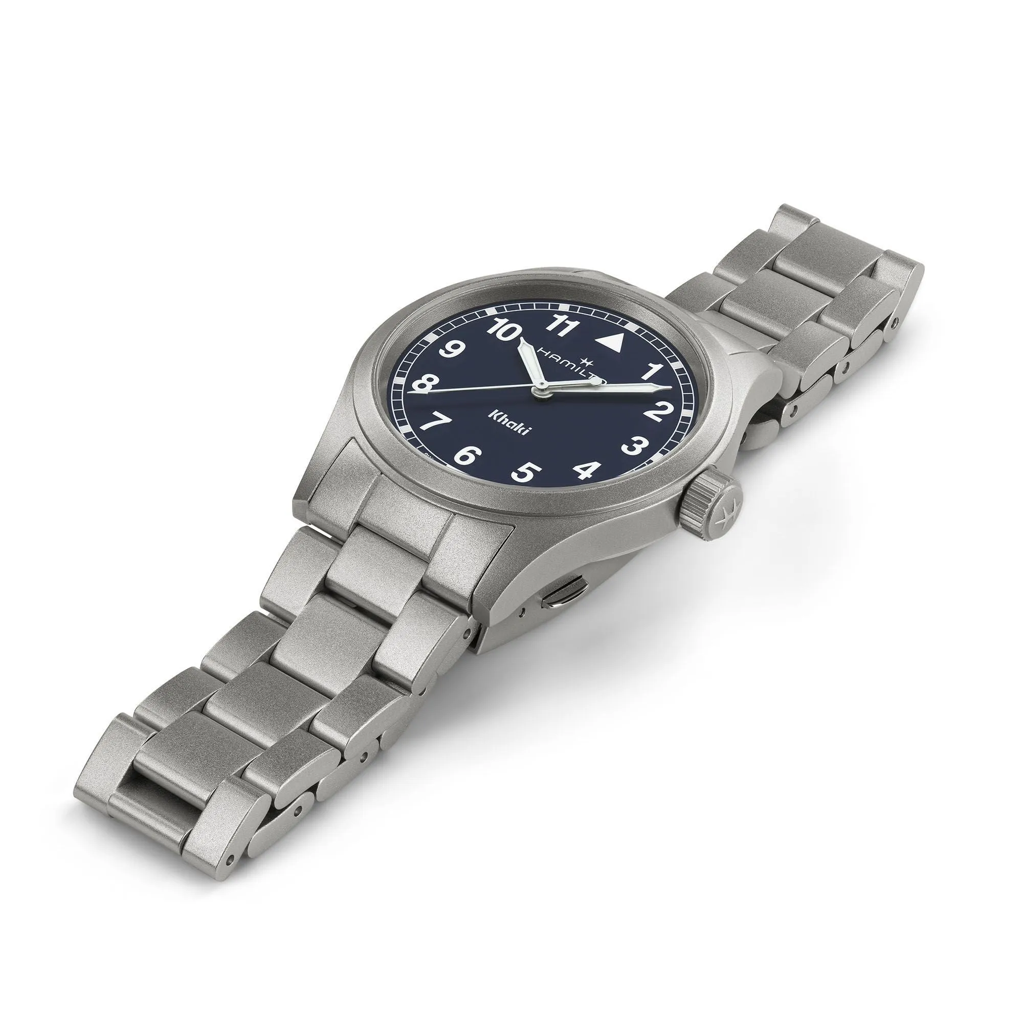 Hamilton Khaki Field Quartz 38mm Blue on Bracelet