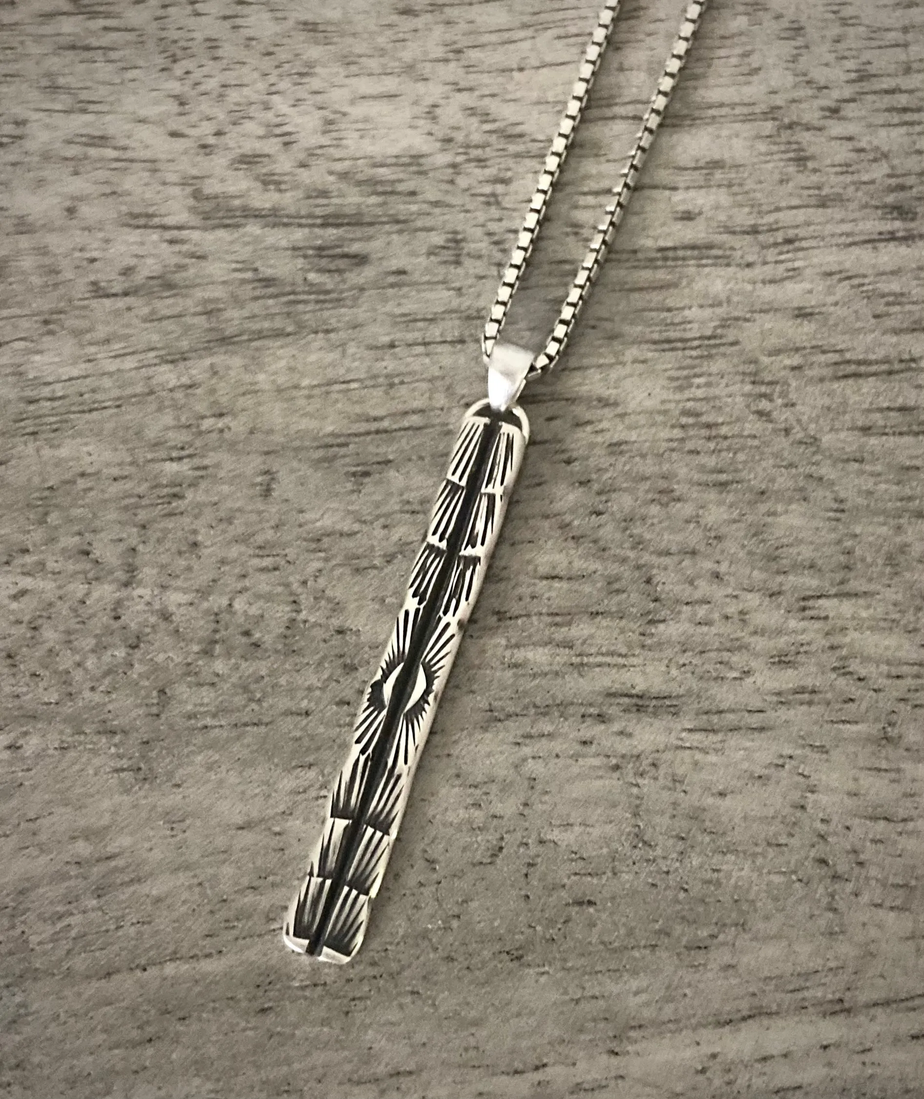 Hand Stamped Bar Pendant