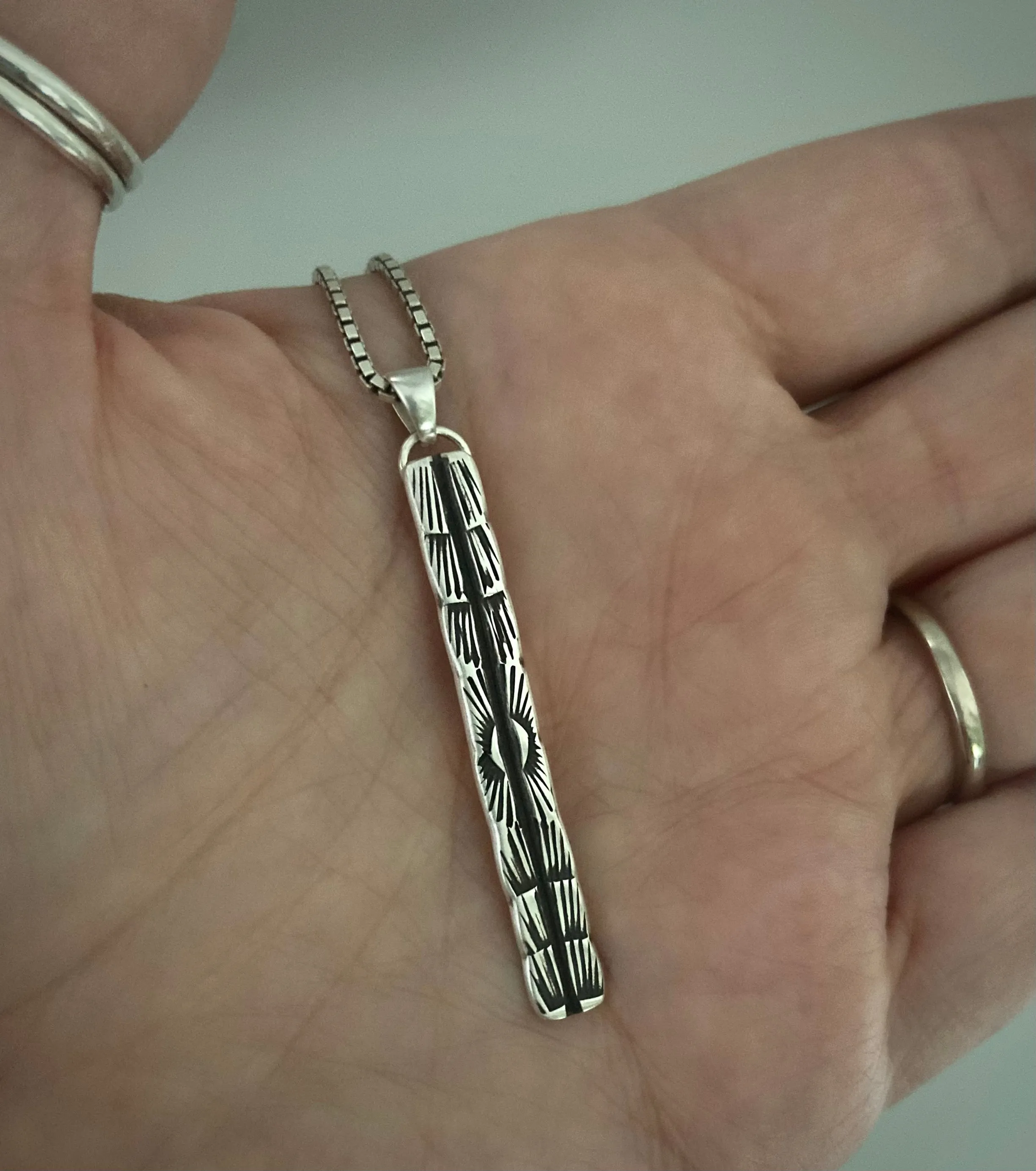 Hand Stamped Bar Pendant