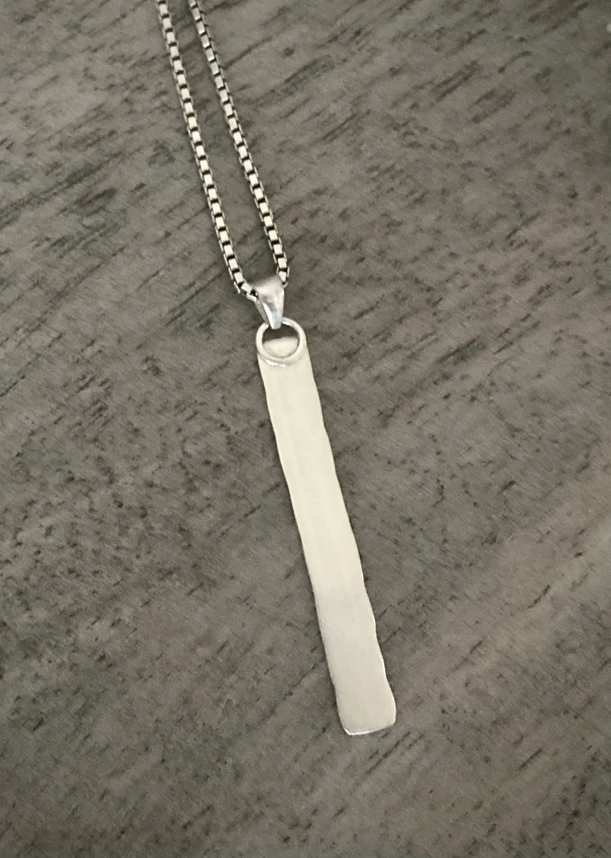Hand Stamped Bar Pendant
