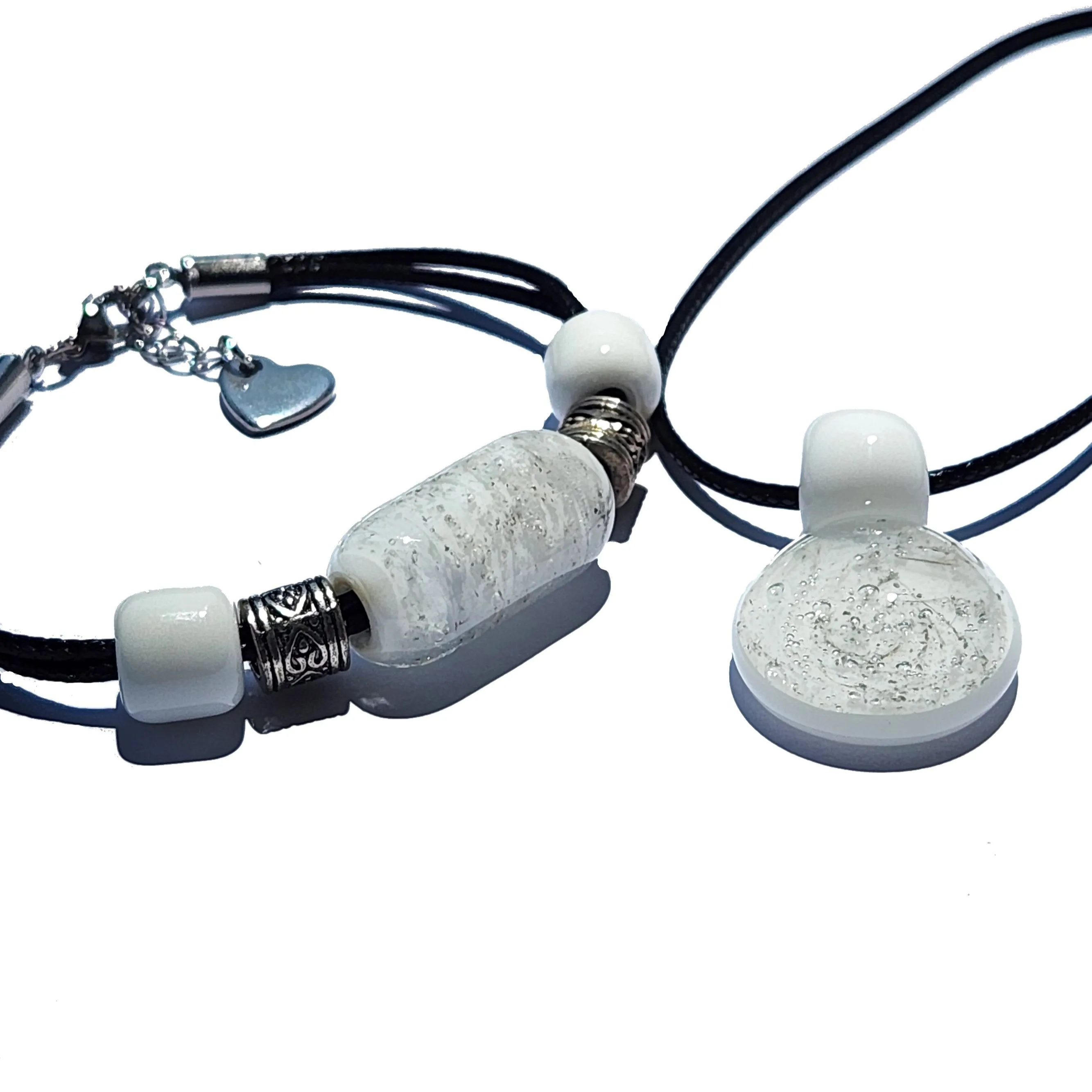 Handmade Cremation Jewelry - Memorial Pendant & Bracelet Set
