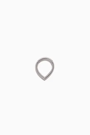 HANNAH MARTIN | 18K WHITE GOLD TEARDROP HINGED S EARRING