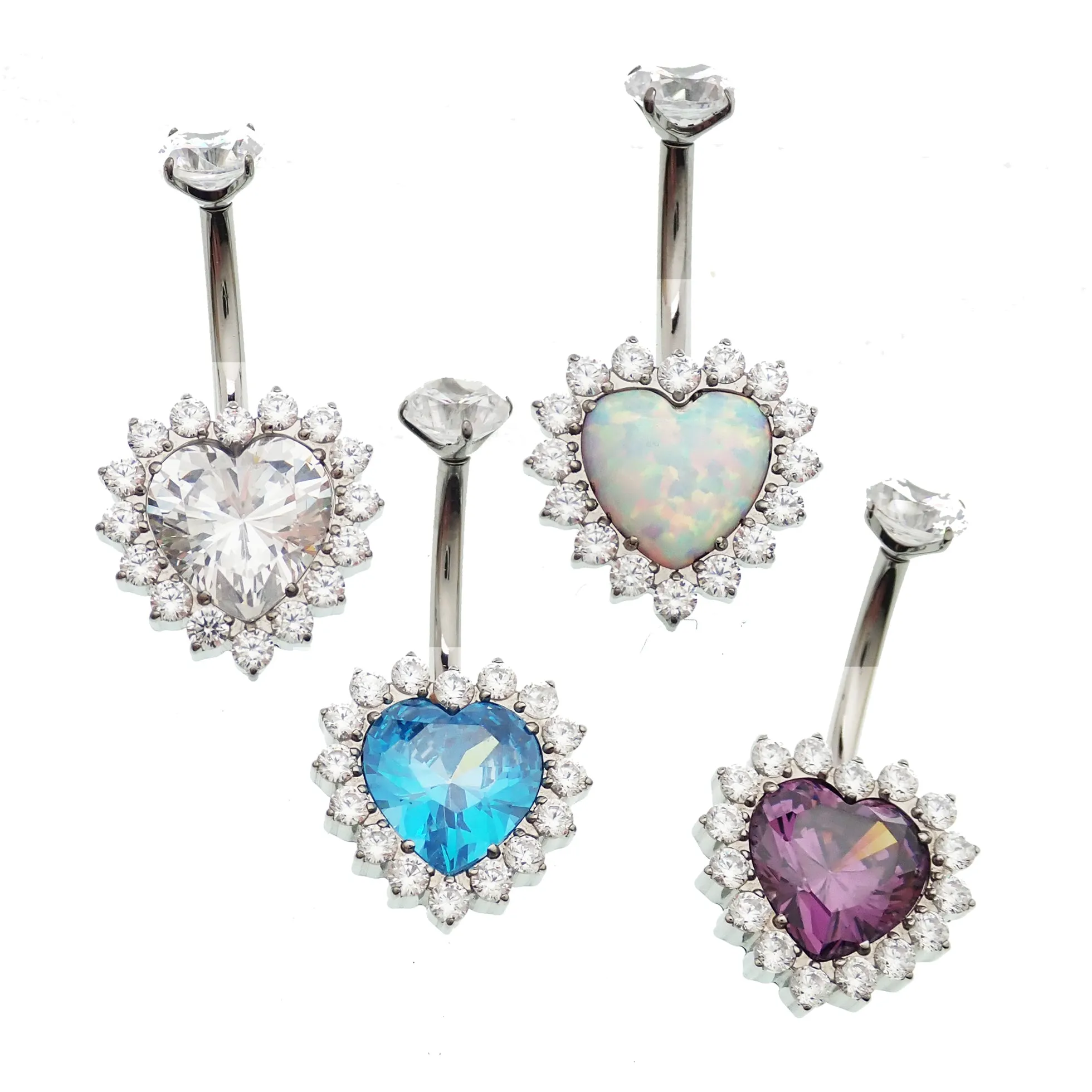 Heart Titanium Belly Rings 10mm