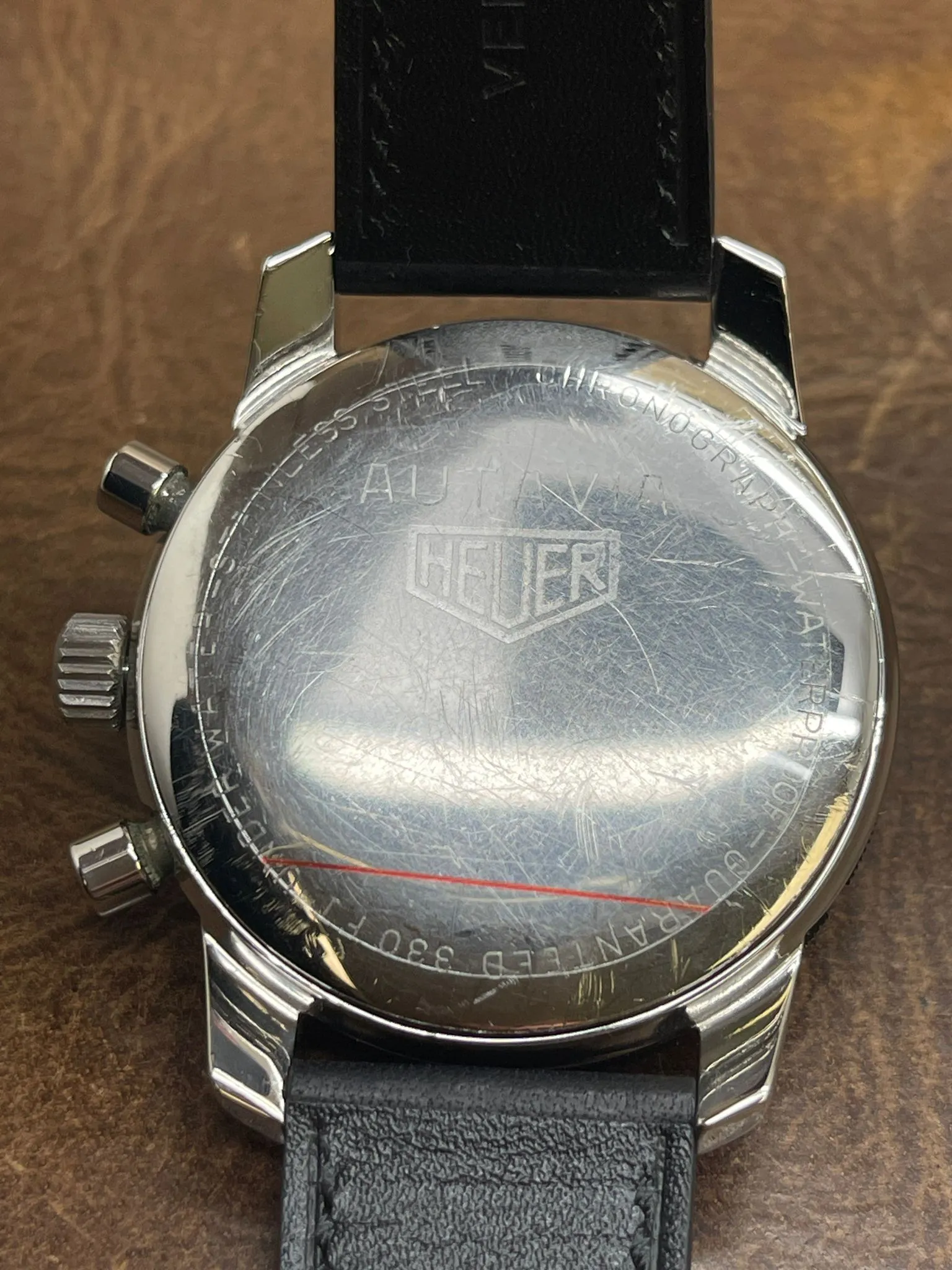 Heuer Autavia 7763 Black Panda Dial Hand Wind Men's Watch