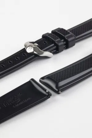 Hirsch ACCENT Natural Rubber Watch Strap in BLACK
