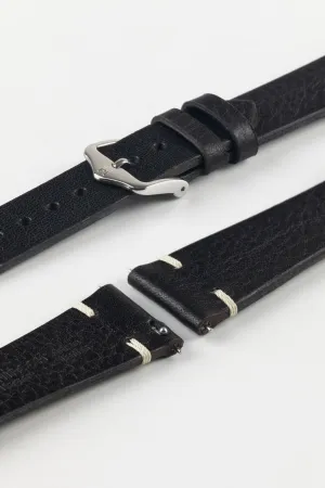 Hirsch BAGNORE Vintage Calf Leather Quick-Release Watch Strap - BLACK