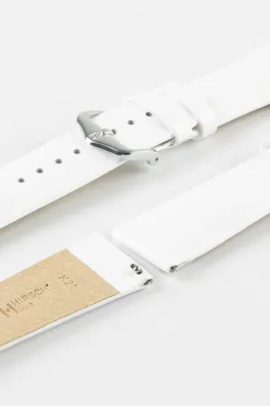 Hirsch DIVA Glossy Ladies Leather Watch Strap in WHITE
