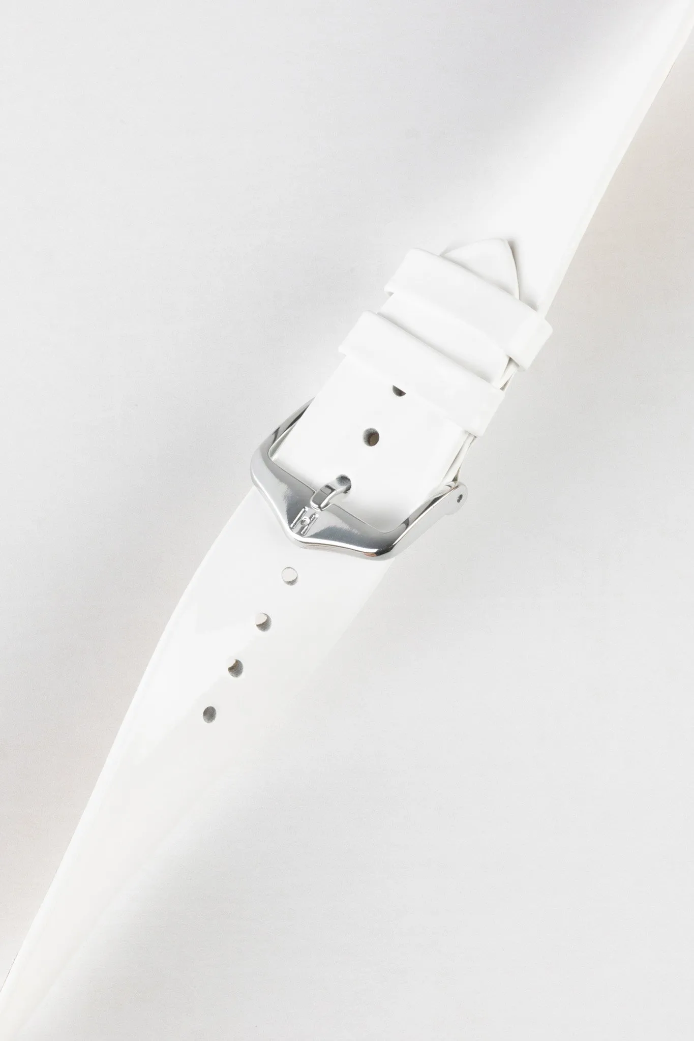 Hirsch DIVA Glossy Ladies Leather Watch Strap in WHITE