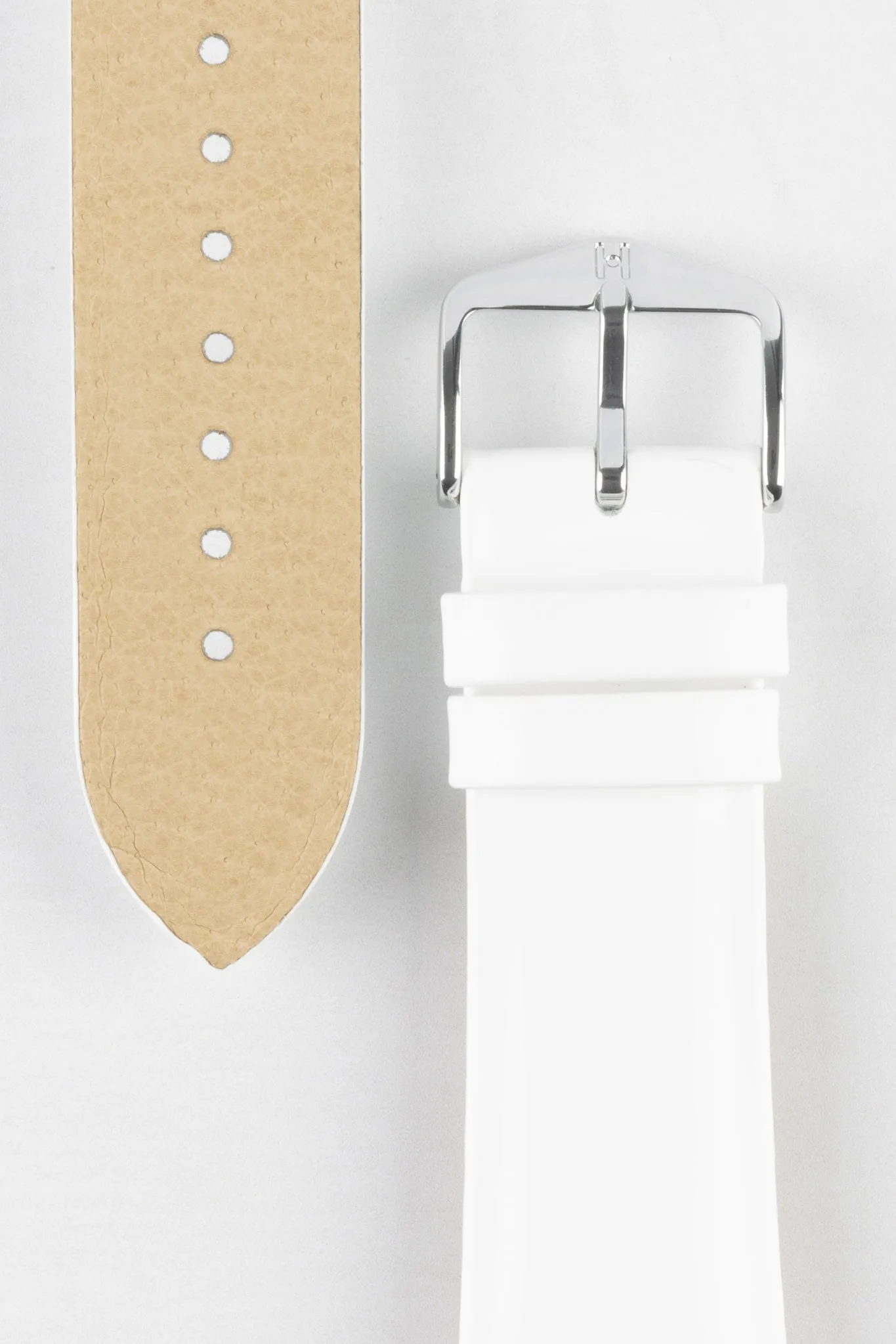 Hirsch DIVA Glossy Ladies Leather Watch Strap in WHITE