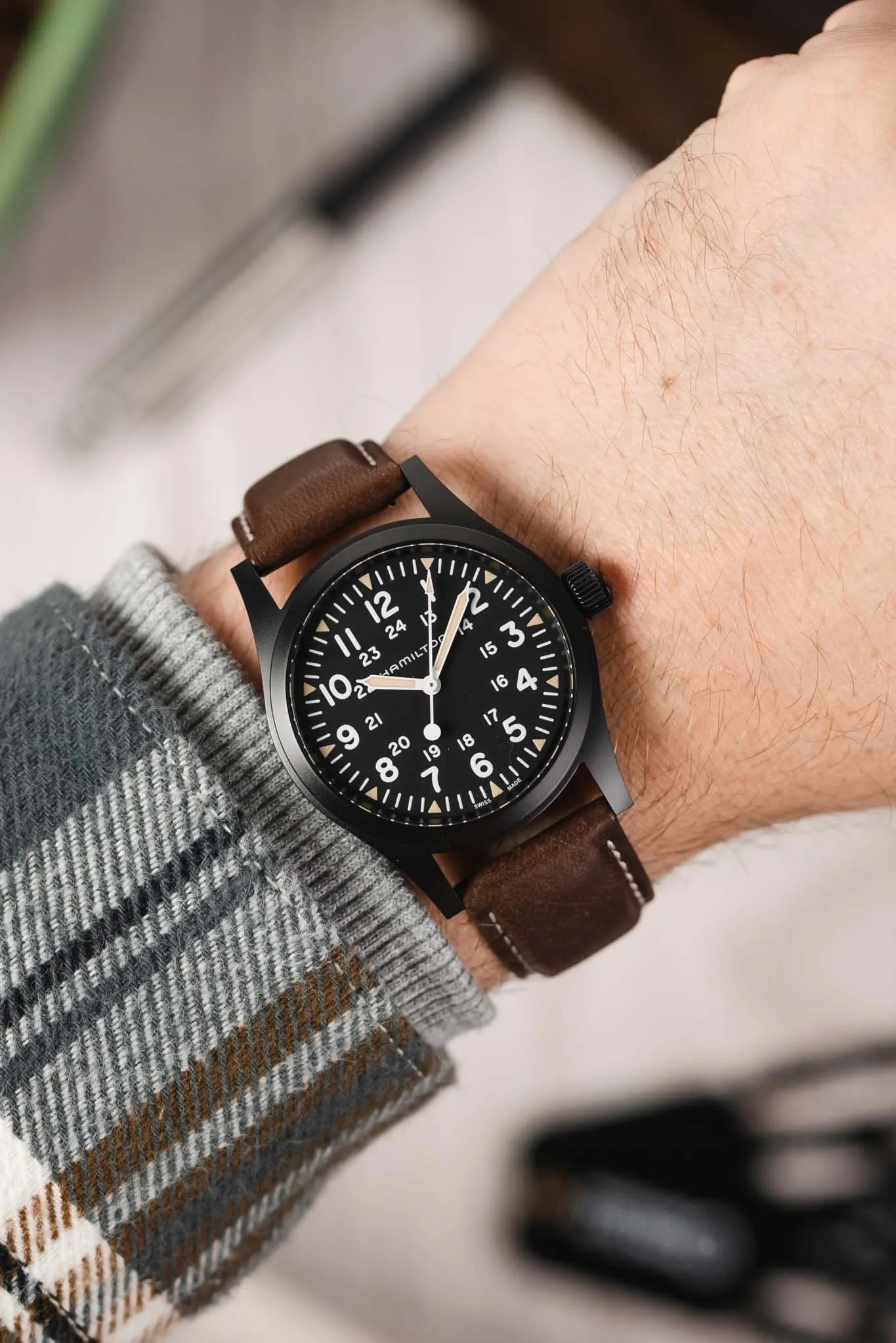 Hirsch MARINER Waterproof Leather Watch Strap in BROWN