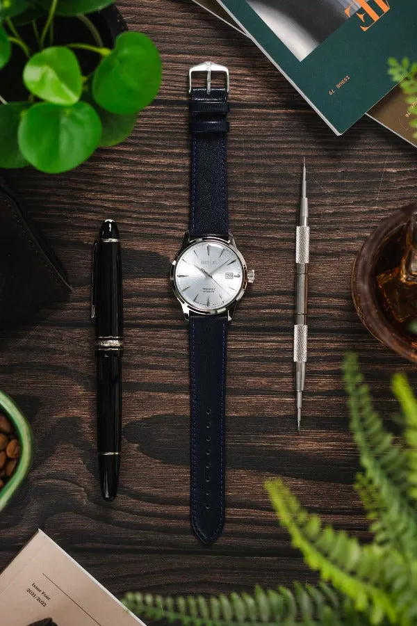 Hirsch OSIRIS Quick-Release Calf Leather Watch Strap in BLUE