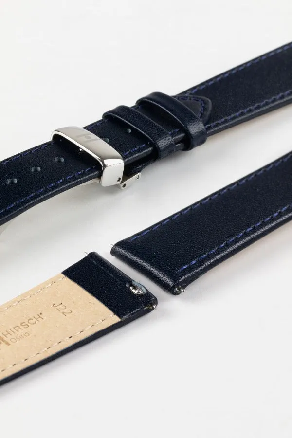 Hirsch OSIRIS Quick-Release Calf Leather Watch Strap in BLUE