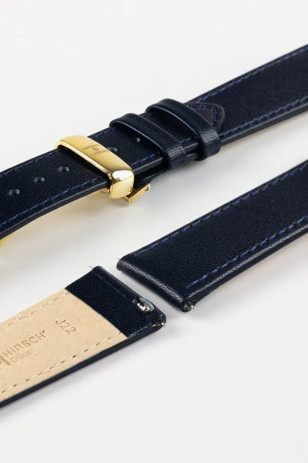Hirsch OSIRIS Quick-Release Calf Leather Watch Strap in BLUE