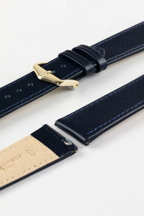 Hirsch OSIRIS Quick-Release Calf Leather Watch Strap in BLUE