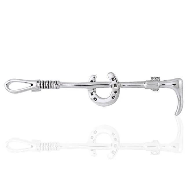 Horseshoe Riding Crop Brooch TBC078