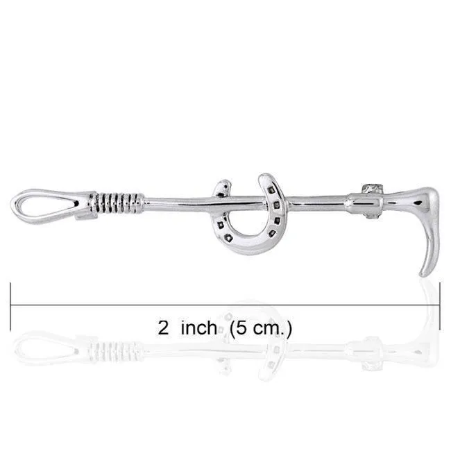 Horseshoe Riding Crop Brooch TBC078