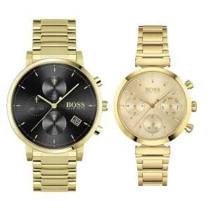 Hugo Gold Chronograph His & Hers Gift Set