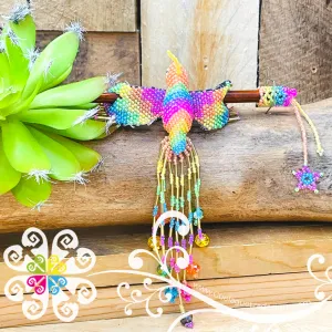 Hummingbird Beaded Hair Brooch