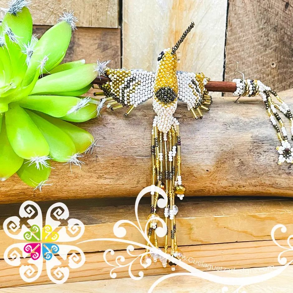 Hummingbird Beaded Hair Brooch